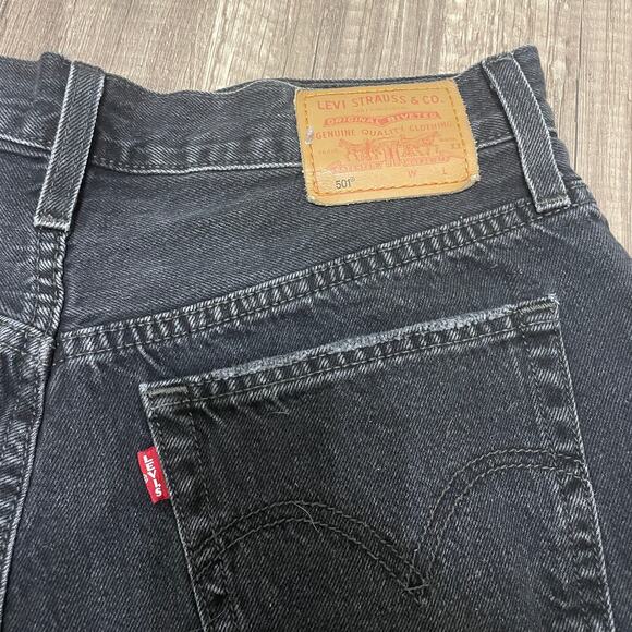 Levi’s Premium 501 Women’s Original Shorts – Black, Big E Tab, Size 28 - Picture 1 of 7